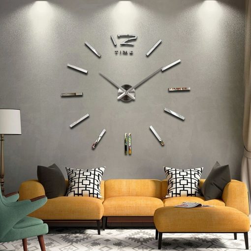 Modern 3D Mirror DIY 3D 2mm Acrylic Wall Clock (35*35 Inches) - Image 2