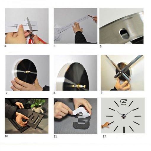 Modern 3D Mirror DIY 3D 2mm Acrylic Wall Clock (35*35 Inches) - Image 5