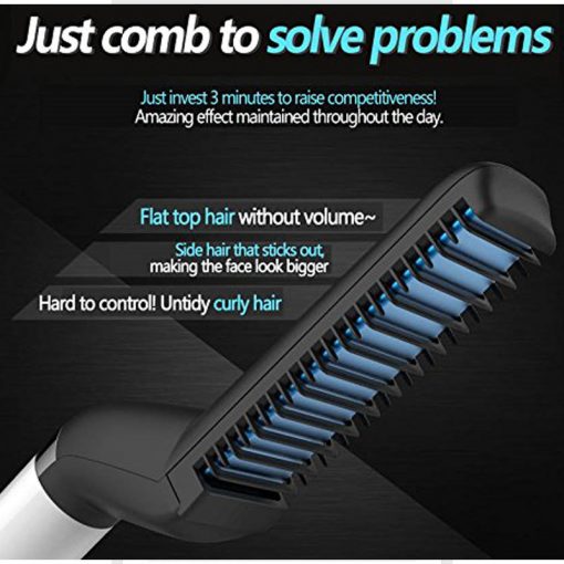 Hair & Beard Straightener Modelling Comb Ceramic-Iron Beard Comb - Image 4